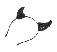 IWOWHERO Cerchietto Diavolo con Corna Nere e Strass Copricapo Halloween Demonio con Corna Mucca Accessorio Cosplay Brillante per Festa Costume e Carnevale