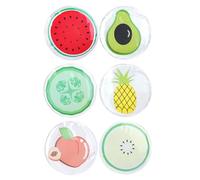 IWOWHERO Cerotti Rinfrescanti per Occhi in Gel PVC a Forma di Frutta 6 Pezzi Impacco Caldo e Freddo per Alleviare Affaticamento Maschera Occhi Estiva Morbida e Pratica per Relax