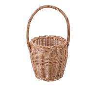 IWOWHERO Cesto Floreale Intrecciato a Mano in Vimini con Manico, Cestino Portaoggetti per Picnic e Matrimonio, Contenitore Rustico per Composizioni Floreali e Raccolta Fiori, Cesto