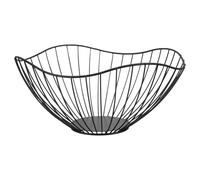 IWOWHERO Cesto Portafrutta Nero in Filo Metallico per Cucina Fruttiera Compatta da Tavolo Cestino Decorativo Versatile per Bancone e Organizzazione Domestica