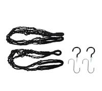 IWOWHERO Cesto Portavasi da Esterno in Corda di Cotone Nero Set 2 Pezzi 4 Ganci Sospesi Rete per Vasi da Fiori per Interni ed Esterni Supporto Salvaspazio per Piante da Parete Soggiorno