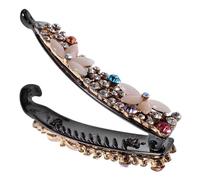 IWOWHERO Clip Banana con Strass e Pietra Cat's Eye per Capelli Spessi Fermaglio Retrò in Lega Resistente Accessorio Vintage Elegante per Donne e Ragazze Facile da Indossare e Adatto Ogni