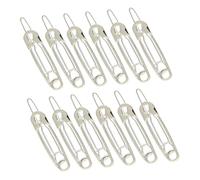 IWOWHERO Clip per Chioma Donna 12 Pezzi Argento in Lega a Forma di Spilla da Balia, Resistente e Sicura per Tenere i Chioma Durante Lavaggio del Viso
