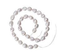 IWOWHERO Collana Fai da Te Perle Barocche Bianche 9-10mm Circa 35 Pezzi Perle Naturali Elegante per Donna per Feste e Uscite Amici