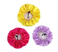 IWOWHERO Cuffia Da Notte Elastica Per Bambini Set Da 3 Pezzi Cuffiette Per Regolabili in Raso Per Bambini Cuffia Da Bagno