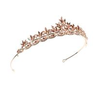 IWOWHERO Di Foglie Di Diamante Fascia Per Di Strass Tiara Nuziale Fascia Di Perle Per Ragazze Fascia Di Strass Fasce Per Ragazze Copricapo Per La Sposa Fascia Verde Nozze Lega