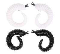 IWOWHERO Due Paia di Fermagli per Chioma Corna di Pecora Artificiali, Clip Leggere e Comode per Cosplay e Halloween, Accessori Unisex per Feste e Costumi di Gruppo