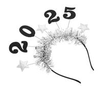 IWOWHERO Fascia per Capelli con Numeri e Stelle Cerchietto Leggero e Elegante per Donna Accessorio per Feste di Capodanno e Celebrazioni di Fine Anno