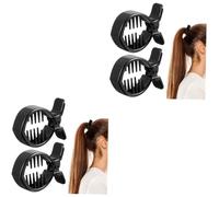 IWOWHERO Fermaglio Coda Di Cavallo 4 Pz Molletta Per Dentata Dentati Rotondi Pinze Grandi Fermagli Per Pettini Elastico Clip Per Mascella Di Pesce Marley Pomytail Impugnature Copricapo Black
