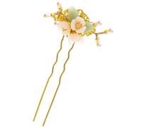 IWOWHERO Forcina per Chioma da Donna Fiori e Perle, Bastoncino per Chignon a Forcella Stile Antico, Accessorio per Chioma Raccolti Abbinabile a Hanfu e Acconciature Tradizionali