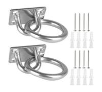IWOWHERO Ganci da Soffitto in Metallo Inossidabile 2pezzi Piastra Quadrata per Fissaggio Coperture Ombreggianti e Amache, Superficie Liscia e Facile Installazione per Esterno