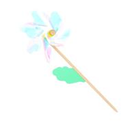 IWOWHERO Girandola da Giardino Trasparente Colorate in Legno Decorazione Rustica per Esterno Ornamento da Prato Resistente e Divertente Mulino Vento per Cortile e Giardino