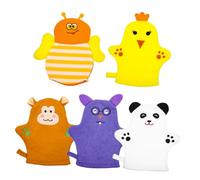 IWOWHERO Guanto Da Bagno Per Bambini Salviette 5 Pezzi Guanti Da Bagno A Forma Di Frutta Per Il Divertimento Del Bagnetto Del Bambino