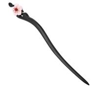 IWOWHERO Hair Bun Stick, forcina cinese con fiore in legno marrone, per Hanfu e acconciature antiche