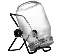 IWOWHERO Kit Germinazione Interno con Vaso Mason Coperchio in Acciaio Resistenti alla Ruggine e Supporto Nero Set Completo per Germogli Broccoli Trifoglio Kale e Semi Vari