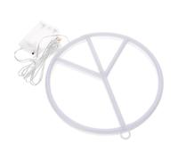 IWOWHERO Lampada da Notte al Neon LED Simbolo della Pace Luce Notturna da Tavolo Luminosa per Interni Decorazione Casa e Atmosfera Romantica