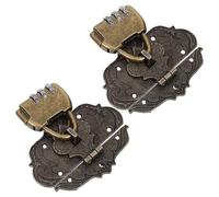 IWOWHERO Lucchetto in Lega di Zinco Vintage Chiusura a Scatto e Fibbia di Bloccaggio, Set 2 Pezzi per Portagioie e Scatole di Legno, Gancio Piccolo Decorativo per Sicurezza in Casa e Viaggi
