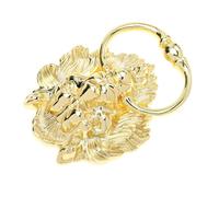 IWOWHERO Maniglia Porta Leone in Lega di Zinco Dorata Anello Grande Testa di Leone Simulata Maniglia Vintage per Porte e Mobili Facile Installazione e Resistente