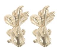 IWOWHERO Maniglie in Ottone Vintage a Forma di Pesce Rosso, Set da 2 Pomelli per Cassetti e Mobili Bagno, Maniglie Antiche Decorative per Camera da Letto e Cucina