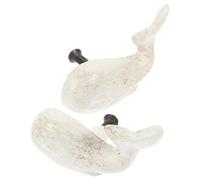 IWOWHERO Maniglie per Mobili in Ghisa Bianca a Tema Balena, Set 2 Pezzi, Maniglie per Armadi e Cassetti Stile Retrò, per Cucina e Camera