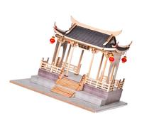 IWOWHERO Mini Modello di Ponte Cinese in Legno, Giocattolo Statico da Costruzione per Modellini da Costruire e Decorazione di Scene Miniature