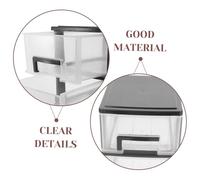 IWOWHERO Mobiletto Portaoggetti a 4 Strati in Plastica Cassetto Organizer Portatile Da Scrivania Bianco e Trasparente