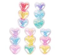 IWOWHERO Mollette per Chioma a Forma di Cuore Sabbie Mobili Set da 5 Fermagli per Chioma Fini Accessori Colorati per Bambine 4-6 Anni per Scuola Feste e Uso Quotidiano