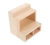 IWOWHERO Organizer per Strumenti Unghie in Legno con Scomparti Protettivi Capacità per Attrezzi Manicure Scatola Portatile per Punte Trapano per e