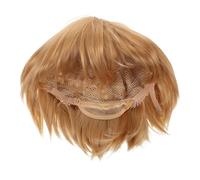 IWOWHERO Parrucca Sintetica Uomo Bionda Corto Fluffoso Resistente al Calore per Halloween Party e Cosplay Capelli Naturali per Costume Festivo