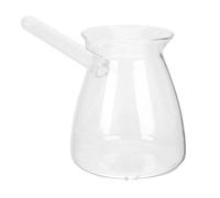 IWOWHERO Pentola in Vetro Borosilicato Manico Laterale Trasparente Bollitore Multiuso per Latte Turco e Tè Resistente al Calore per e Viaggi