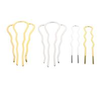 IWOWHERO Pettini per Chioma da Donna in Metallo 4 Pezzi Set, Forcine Laterali Francesi Lisce e Resistenti, Accessori per Acconciature da Cerimonia e Feste, Eleganti Pettini Decorativi