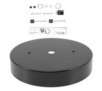 IWOWHERO Piastra Copertura Soffitto in Metallo per Lampadario Rosone Soffitto Nero con Supporto Compatibile con Plafoniere e Lampade Parete Adatta per Casa Ristorante e Bar Stile Europeo