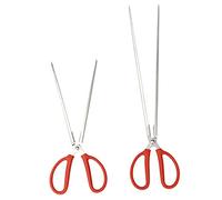 IWOWHERO Pinze Lunghe Diritte in Acciaio 2 Pezzi 38cm e 53cm Per Raccolta Rifiuti e Pesci, Attrezzo Multiuso Per Esterni, Cortili, Parchi e Campeggio