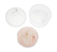 IWOWHERO Piumino da Cipria Rotondo con Fiocco Floreale Applicatorper Cipria Libera e Fissante con Contenitore in Vetro per Piumini da Trucco per Uso Domestico per Corpo