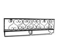 IWOWHERO Porta Bicchieri Vino Sospeso in Ferro Nero Supporto da Parete Robusto e Creativo per Organizzare Calici e Bottiglie Mensola Cantinetta Contemporanea per Cucina e Sala