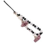 IWOWHERO Porta Cellulare con Pendente Fiore in Cristallo Cinturino da Polso Antiscivolo Resistente Decorazione Elegante per Smartphone e Chiavi Accessorio con Perline Colore Colore Casuale