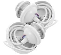 IWOWHERO Portalampada Filettato E27 in Metallo Cavo da 1 Metro, Supporto per Lampada a Soffitto Attacco a Vite, Rosone Sospensione per Lampadine LED e Alogene, Set da 2 Pezzi