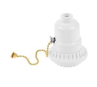 IWOWHERO Portalampada Interruttore a Catena, Base Lampada in Bachelite Per Lampade Da Tavolo e Da Terra, Supporto Robusto Per Plafoniera, Uso Domestico e Ufficio, Facile Installazione, Colore Bianco