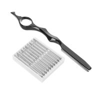 IWOWHERO Rasoio Manuale per Chioma con 10 Lame di Ricambio, Kit da Barbiere Professionale per Sfoltire, Rifinire e Texturizzare, Strumenti da Parrucchiere per Uso Domestico e Saloni,