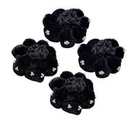 IWOWHERO Rete per Chioma da Donna in Poliestere Nero 4 Pezzi Elegante e Chic Accessori Chioma per Infermiera e Ballerina Facile da Usare e Decorare Acconciature