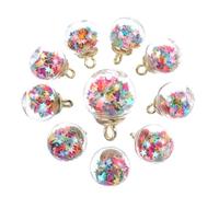 IWOWHERO Set 10 Ciondoli Pendenti Sfere di Vetro per Creazione Gioielli Fai da Te, Accessori Leggeri e Compatti per Collane e Orecchini, Idee Regalo e Decorazioni per Natale e Feste