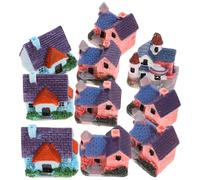 IWOWHERO Set 10 Pezzi di Case in Resina per Decorazione Micro Paesaggio, Mini Villetta Chic e Realistica, per Piante Grasse e Ambienti Fiabeschi Stili Multipli
