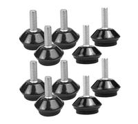 IWOWHERO Set 10 Piedini per Mobili in Acciaio Inox M6 Gomme Antiscivolo Regolabili per Gambe di Divani e Sedie Protezione Pavimento Sostituzione Piedini per Casa e Ufficio