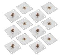 IWOWHERO Set 12 Piastre di Fissaggio 6x6 Cm Spessore 1,5 Mm Dadi M8, Connettori per Gambe di Divani e Mobili, Staffe di Montaggio Metalliche per Riparazione e Rinforzo Gambe