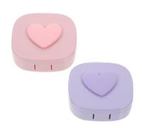 IWOWHERO Set 2 Astucci Porta Lenti a Contatto da Viaggio Custodia Piccola e Leggera Specchio Contenitore a di Perdite per Lenti Cosmetiche Organizer Portatile per Uso Esterno