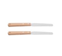 IWOWHERO Set 2 Pezzi Coltelli da Ceramica Spatola in Acciaio Inox e Manico in Legno, Strumenti per Scolpire e Modellare Argilla Polimerica, Attrezzi Portatili per Ceramica e Pittura