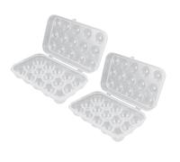 IWOWHERO Set 2 Pezzi Contenitore la Conservazione delle Uova con Coperchio, Portauova in Plastica per Frigorifero da 15 Scomparti, Salvaspazio e Adatto per Congelatore, Dispensa