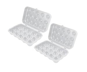 IWOWHERO Set 2 Pezzi Contenitore la Conservazione delle Uova con Coperchio, Portauova in Plastica per Frigorifero da 15 Scomparti, Salvaspazio e Adatto per Congelatore, Dispensa
