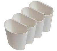 IWOWHERO Set 4 Pezzi Piccolo Secchio Appeso in Plastica Bianca Contenitore Portaoggetti Sospeso per Carrelli Organizzatore Compatto per Casa Cucina e Salone