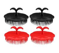 IWOWHERO Set 4 Pezzi Spazzola Massaggiante Rotonda per Cuoio Capelluto in Plastica Morbida Massaggiatore Esfoliante per Shampoo Sotto la Doccia Pettine Portatile per Chioma Bagnati per